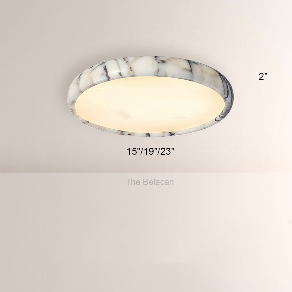 LuminaVein Marble-Rim Oval Flush Mount - thebelacan