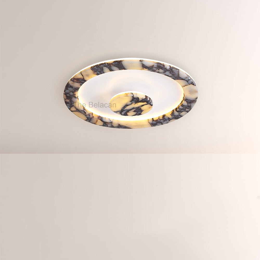 LuminaVein Oval Marble Flush Mount - thebelacan