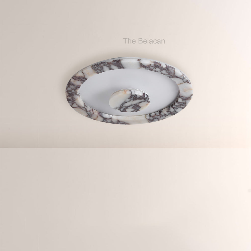 LuminaVein Oval Marble Flush Mount - thebelacan