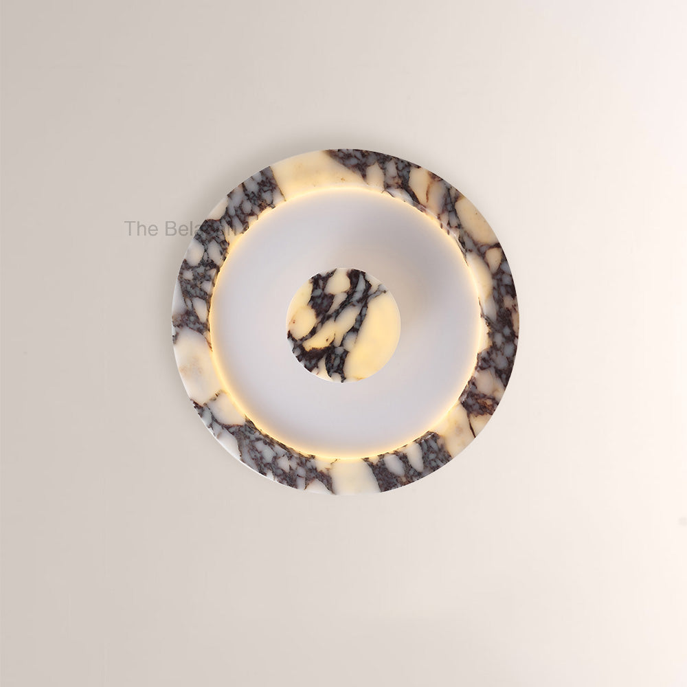 LuminaVein Oval Marble Flush Mount - thebelacan