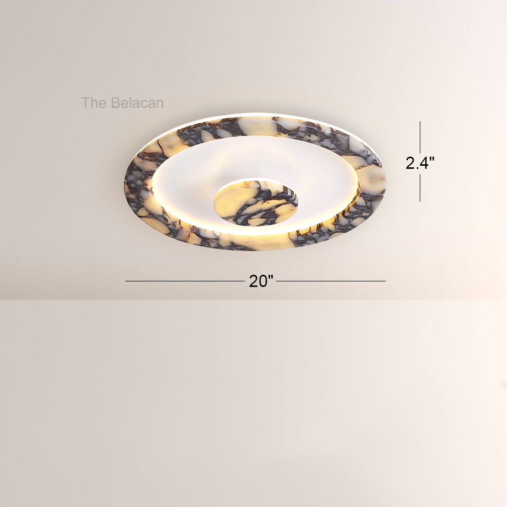 LuminaVein Oval Marble Flush Mount - thebelacan