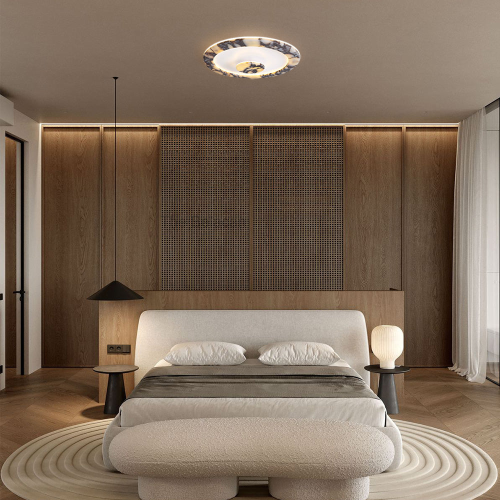 LuminaVein Oval Marble Flush Mount - thebelacan