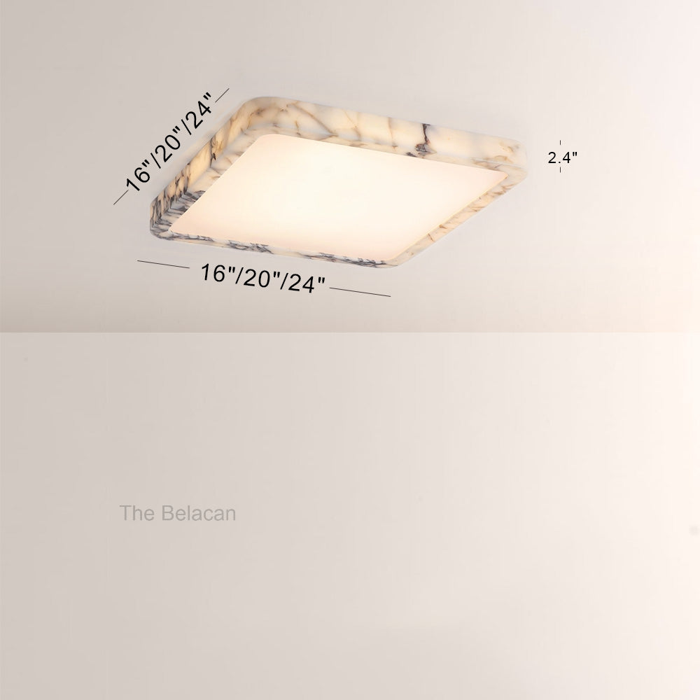 LuminaVein Square Marble Flush Mount - thebelacan