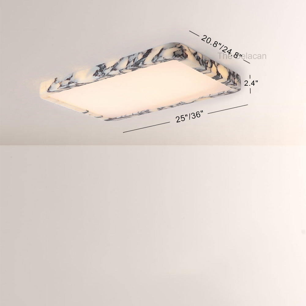 LuminaVein Square Marble Flush Mount - thebelacan