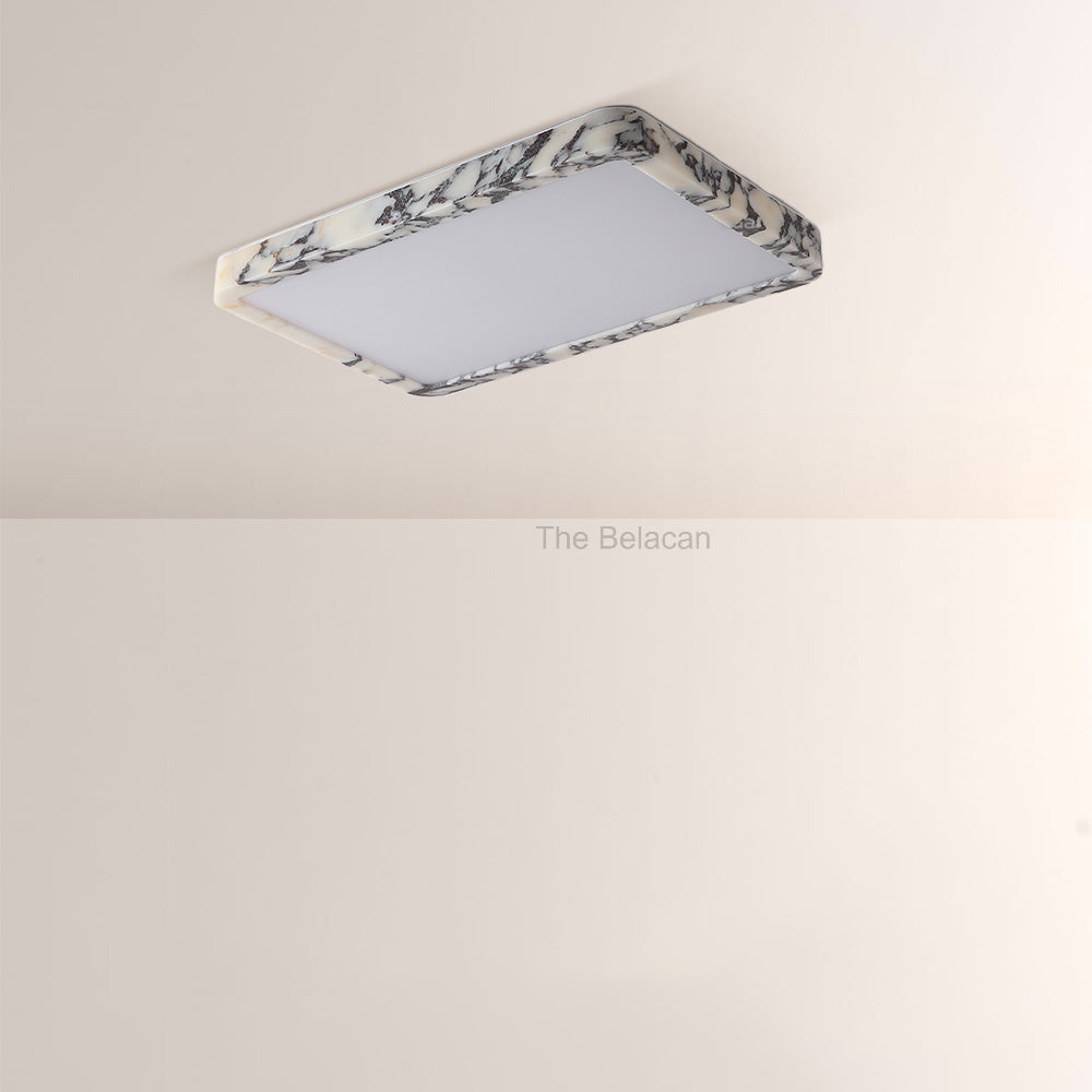 LuminaVein Square Marble Flush Mount - thebelacan