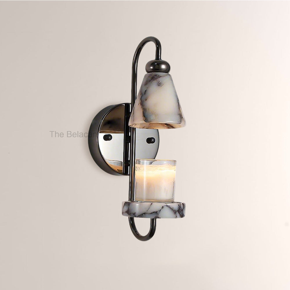 MarbleGlow Candle Warmer Wall Sconce - thebelacan