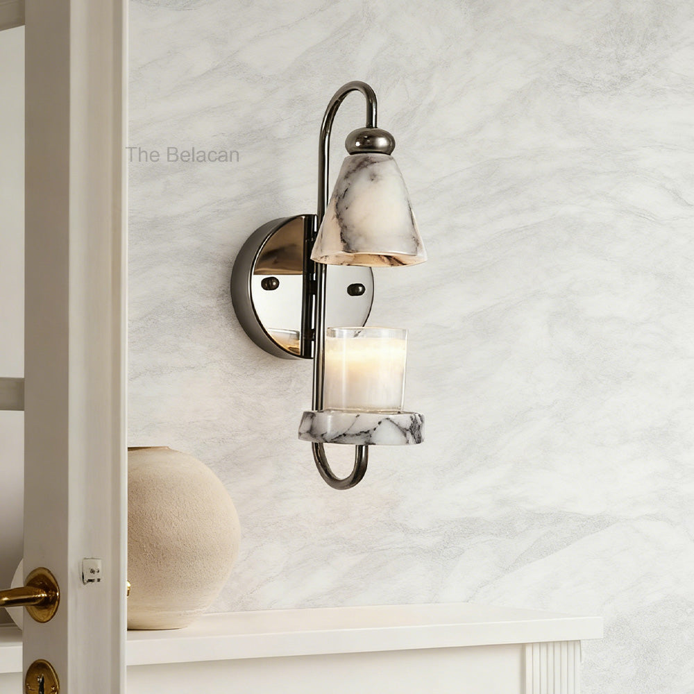MarbleGlow Candle Warmer Wall Sconce - thebelacan