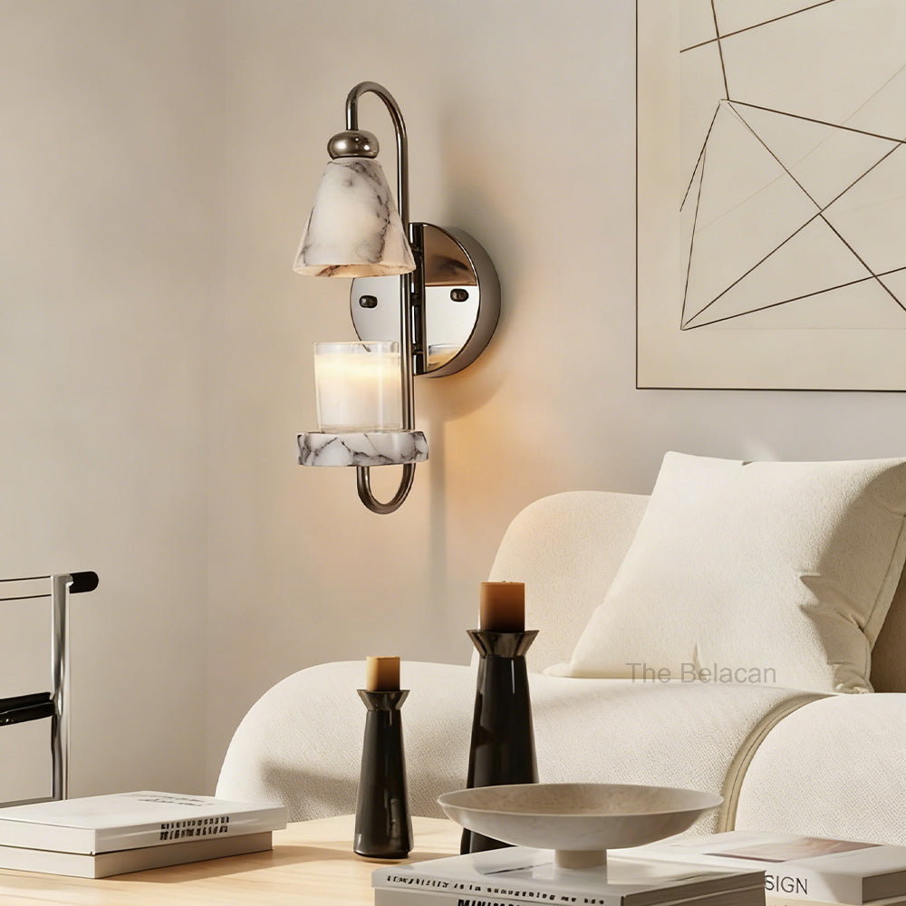 MarbleGlow Candle Warmer Wall Sconce - thebelacan