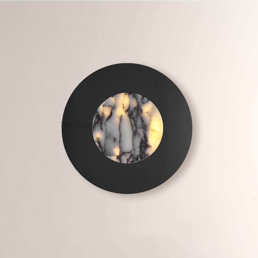 MarbleGlow Circular Accent Marble Wall Sconce - thebelacan
