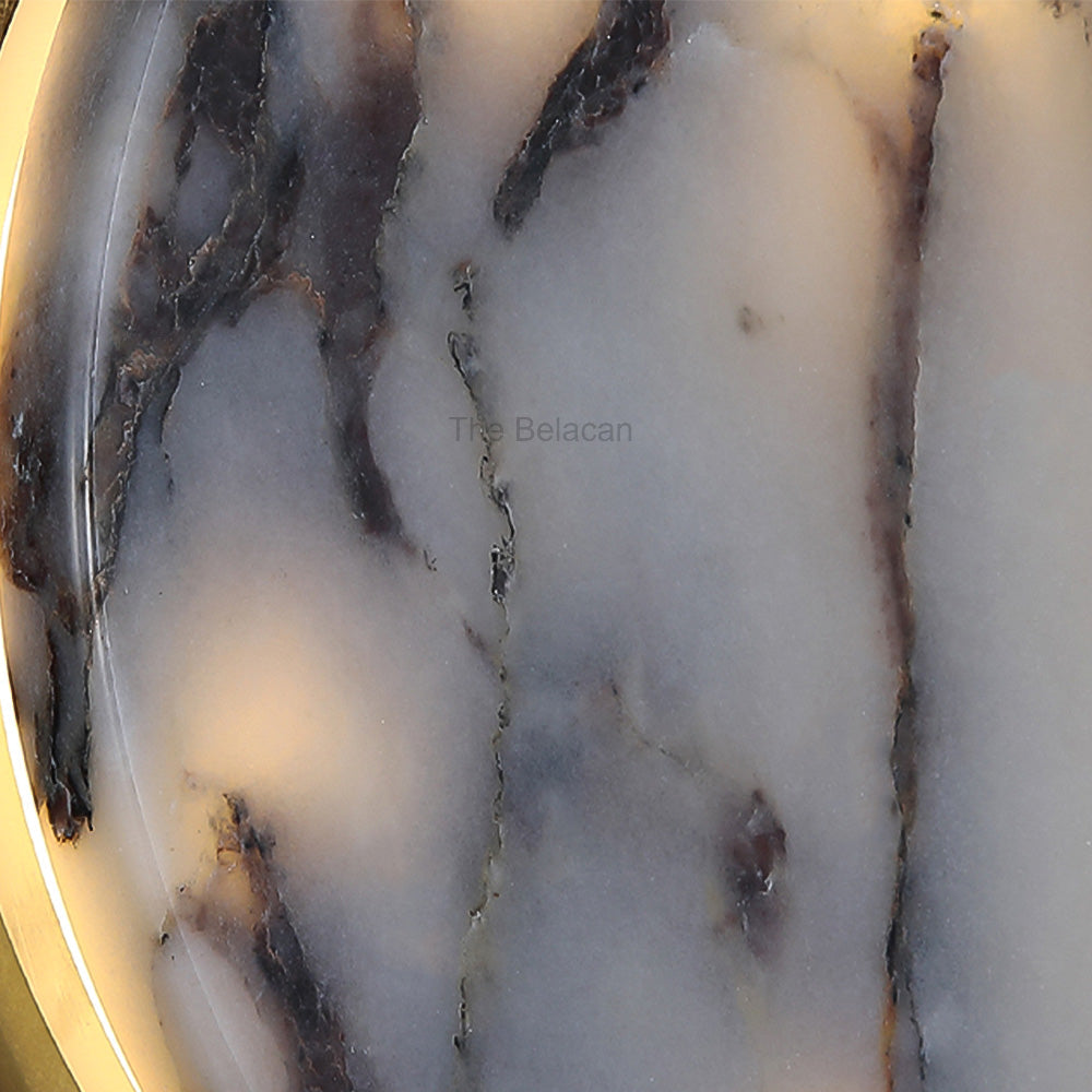 MarbleGlow Circular Accent Marble Wall Sconce - thebelacan
