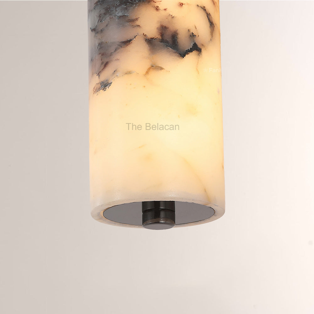 MarbleGlow Cylindrical Marble Wall Sconce - thebelacan