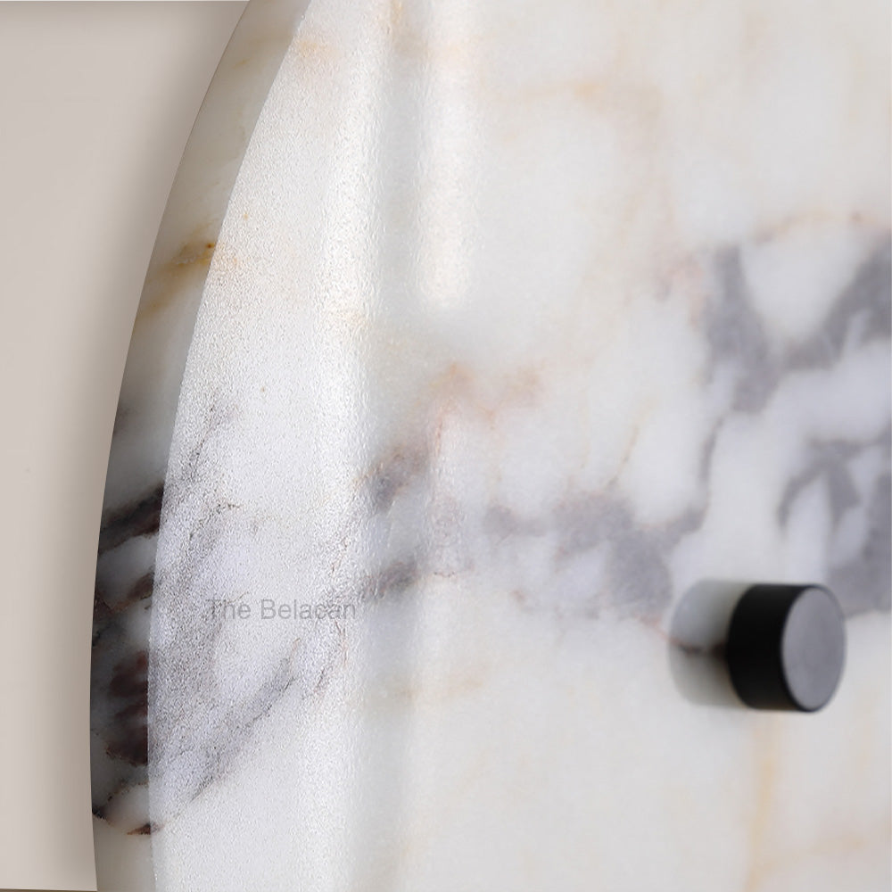 MarbleGlow Flush-Mount Disc Marble Wall Sconce - thebelacan