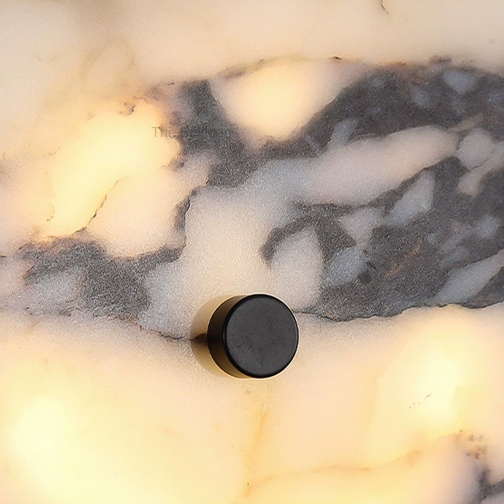 MarbleGlow Flush-Mount Disc Marble Wall Sconce - thebelacan