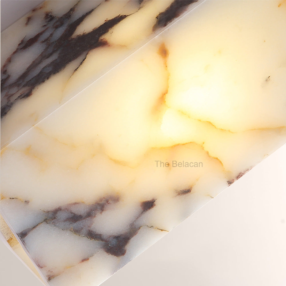 MarbleGlow Geometric Cube Marble Wall Sconce - thebelacan