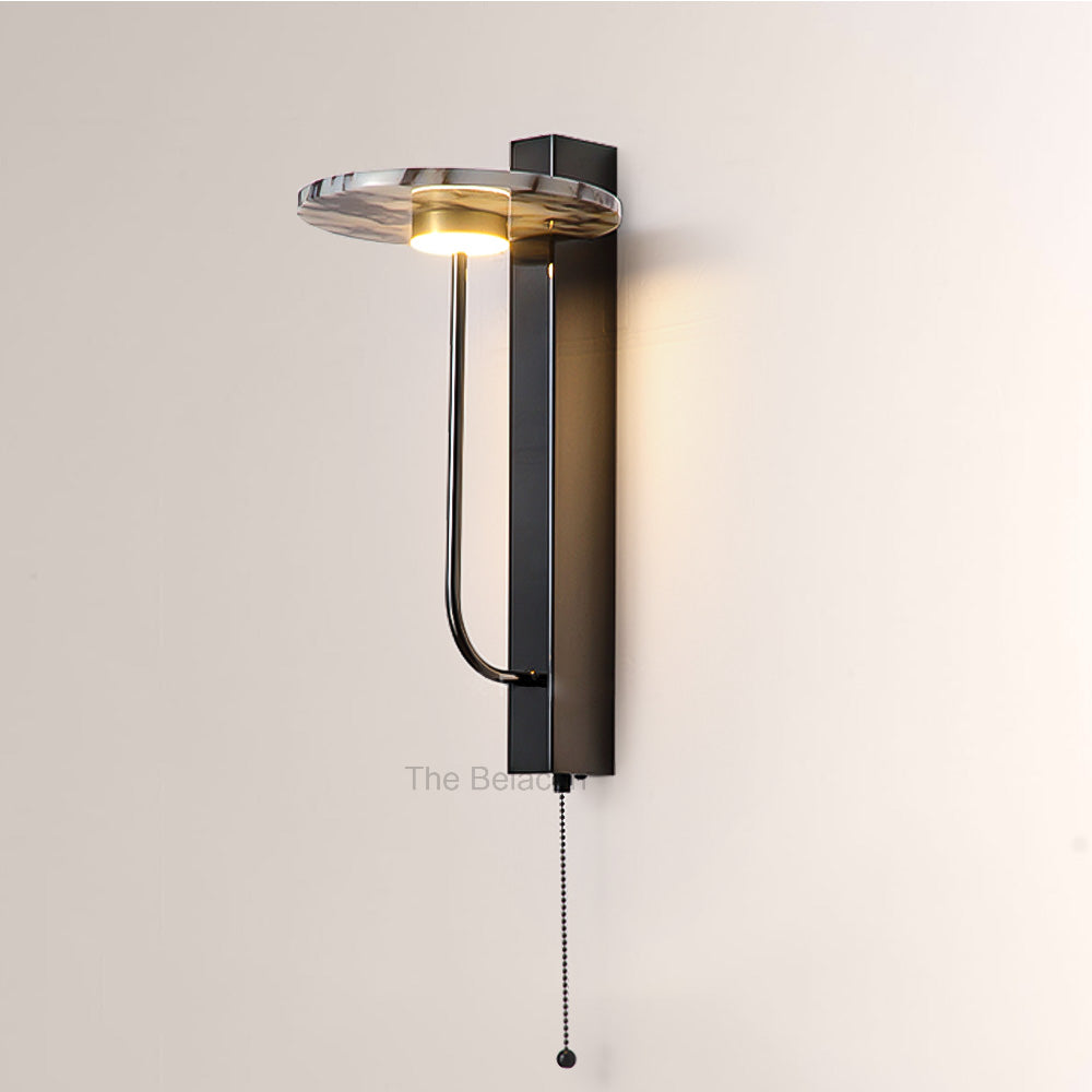MarbleGlow Linear-Mount Disc Marble Wall Sconce - thebelacan