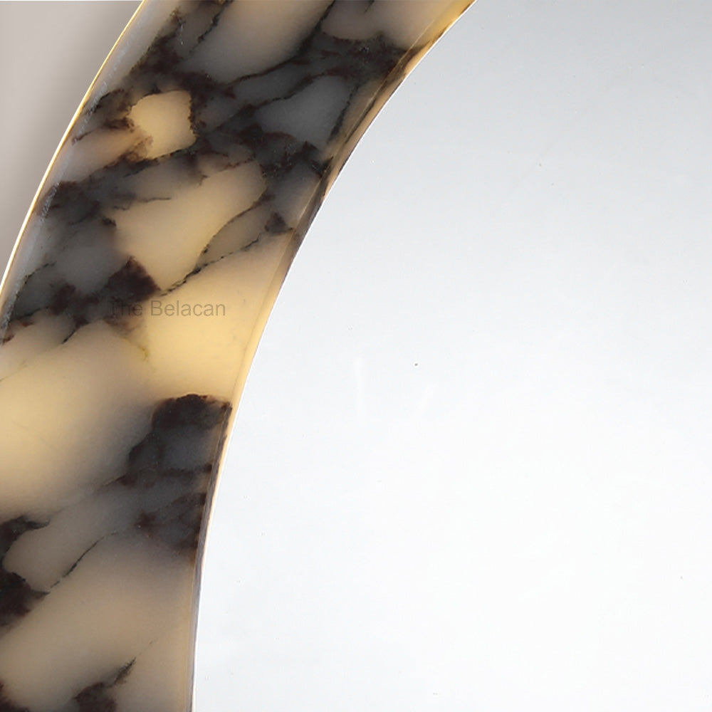 MarbleGlow Marble-Rim Mirror Sconce - thebelacan