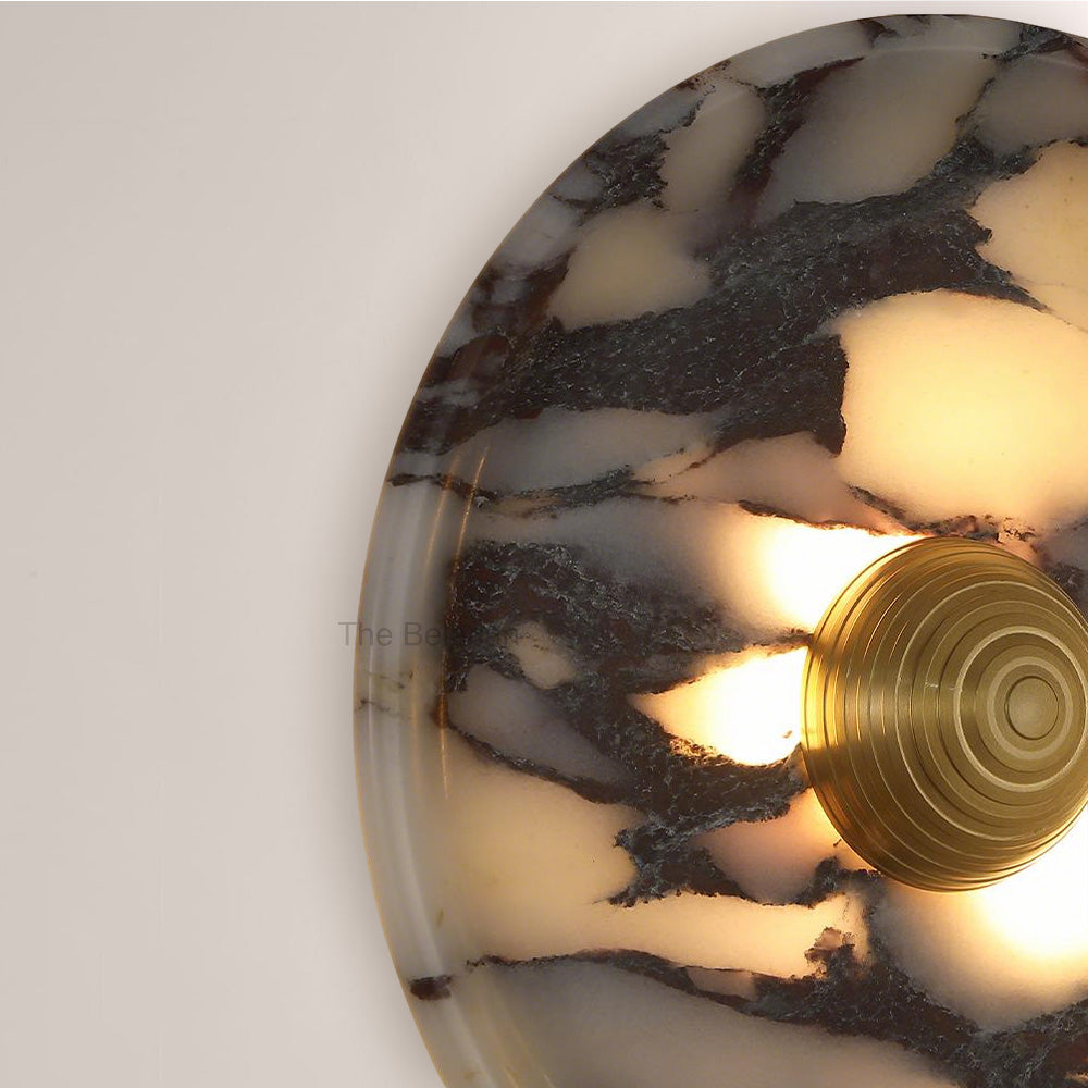 MarbleGlow Round Disc Marble Wall Sconce - thebelacan