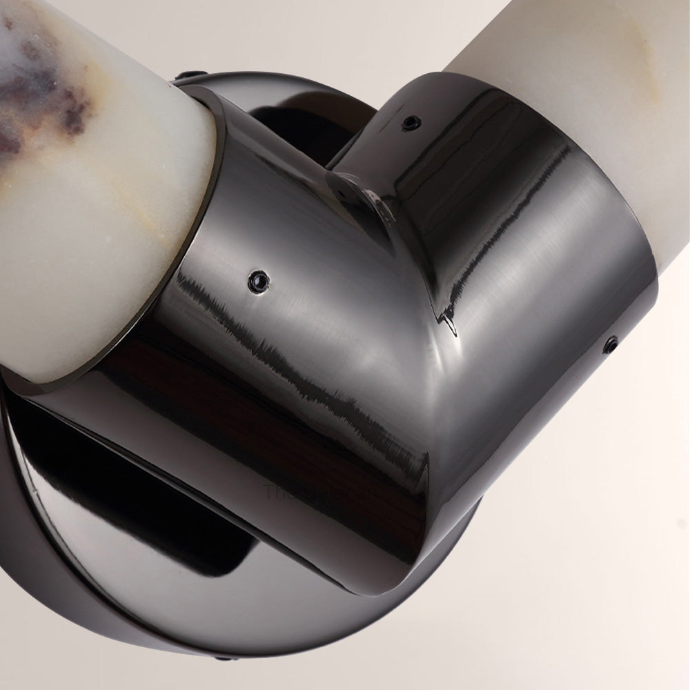 MarbleGlow V-Shaped Dual Cylinder Marble Wall Sconce - thebelacan