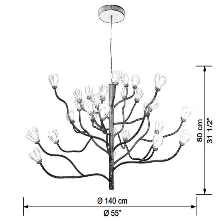 Mokuren Branch Chandelier - thebelacan