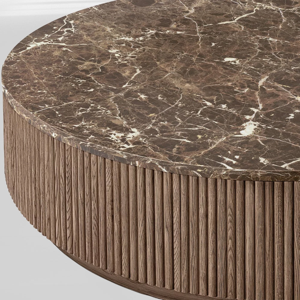 MulRegal Emperador Plinth Round Coffee Table - thebelacan