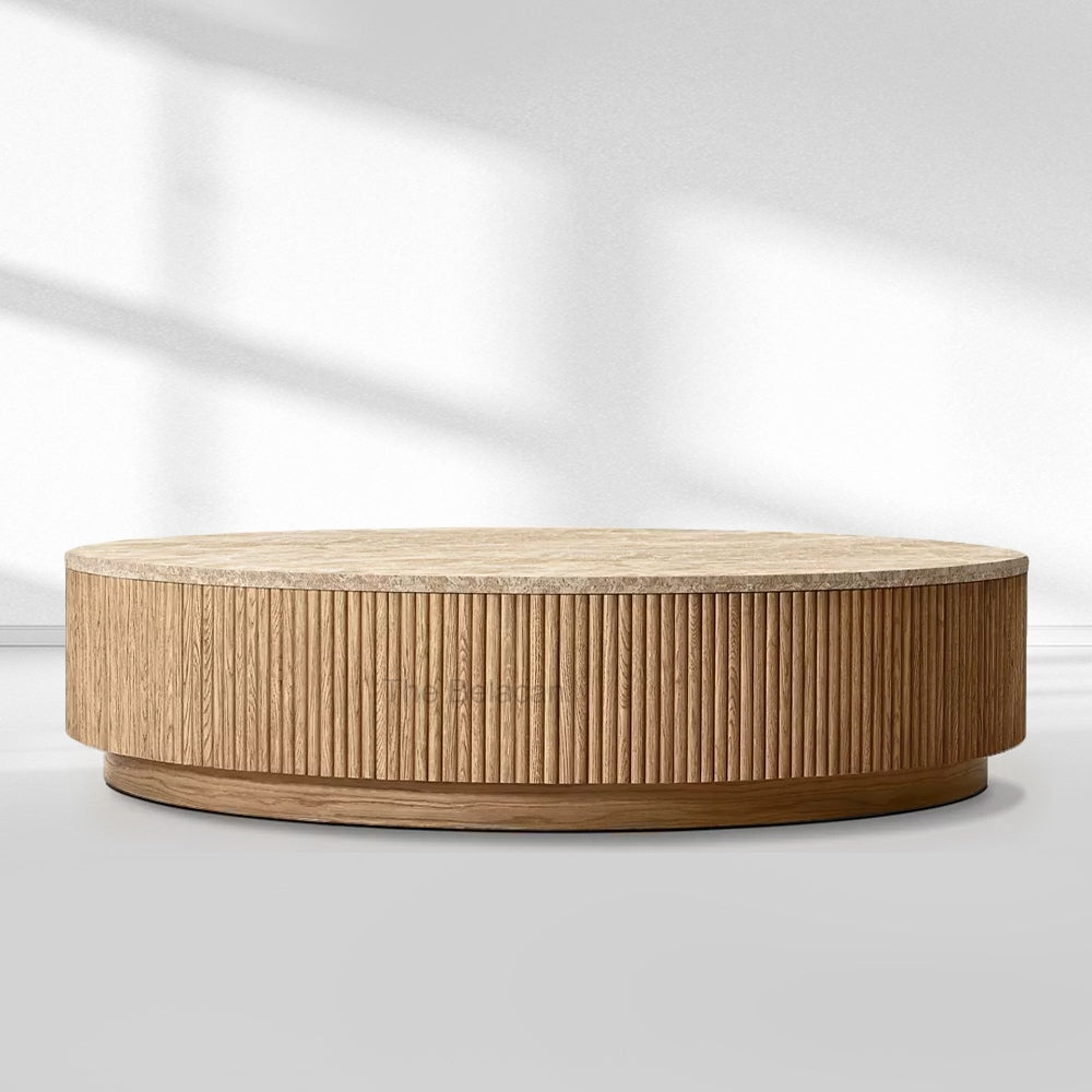 MulRegal Emperador Plinth Round Coffee Table - thebelacan