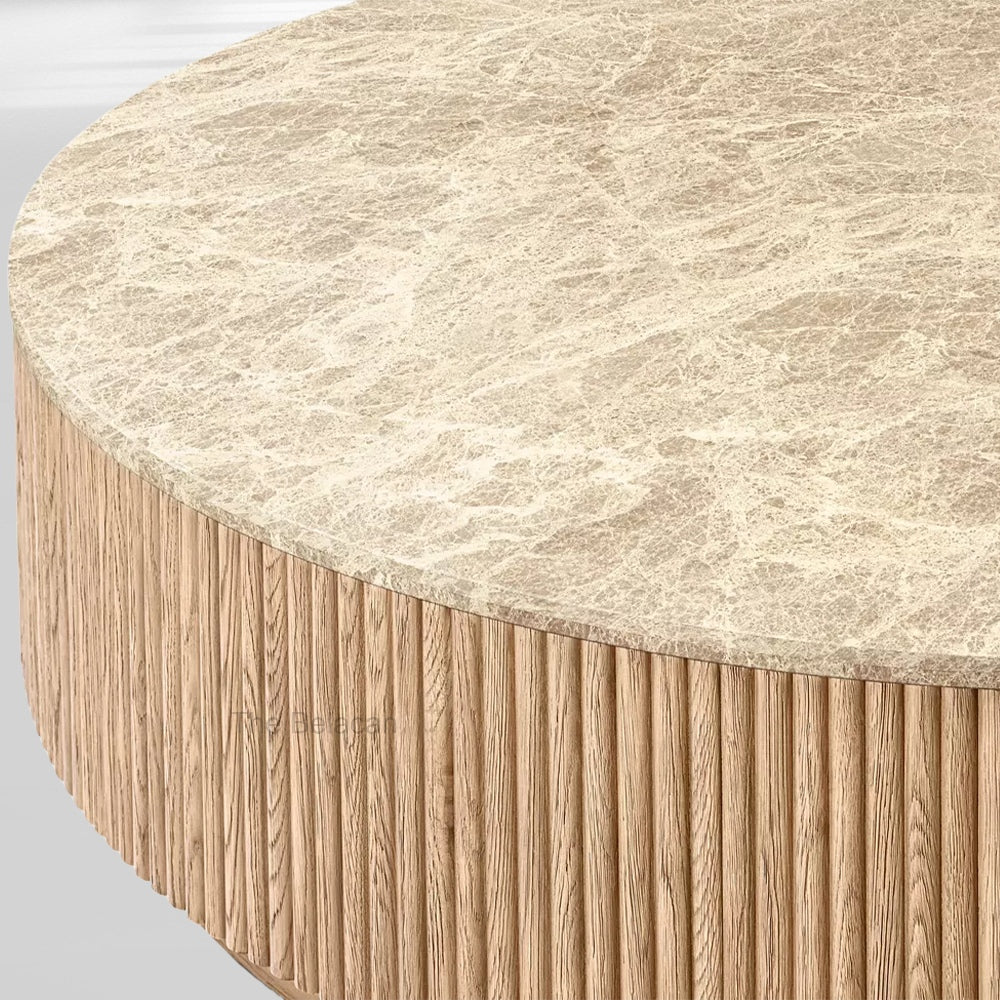 MulRegal Emperador Plinth Round Coffee Table - thebelacan