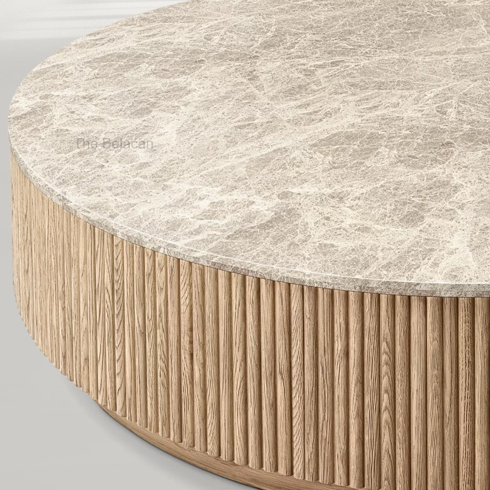 MulRegal Emperador Plinth Round Coffee Table - thebelacan
