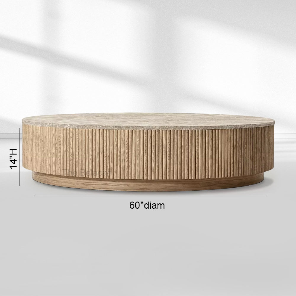 MulRegal Emperador Plinth Round Coffee Table - thebelacan