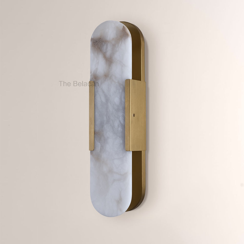 OpalEdge Oval Alabaster Wall Sconces 13.8 19.7H - thebelacan