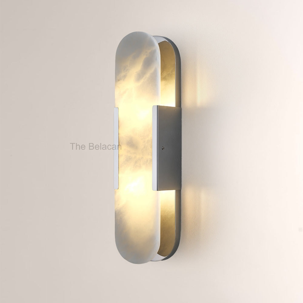 OpalEdge Oval Alabaster Wall Sconces 13.8 19.7H - thebelacan