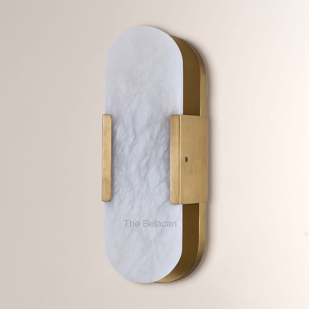 OpalEdge Oval Alabaster Wall Sconces 13.8 19.7H - thebelacan