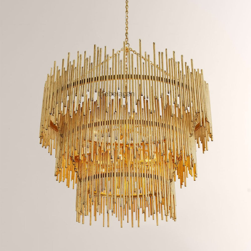 Prestige American Retro Style Three Tiered Circular Chandelier - thebelacan