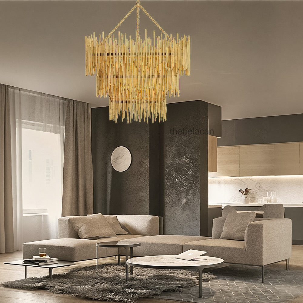 Prestige American Retro Style Three Tiered Circular Chandelier - thebelacan