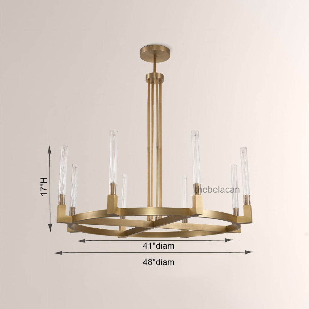 Prismatic Glass Round Chandelier 48" - thebelacan