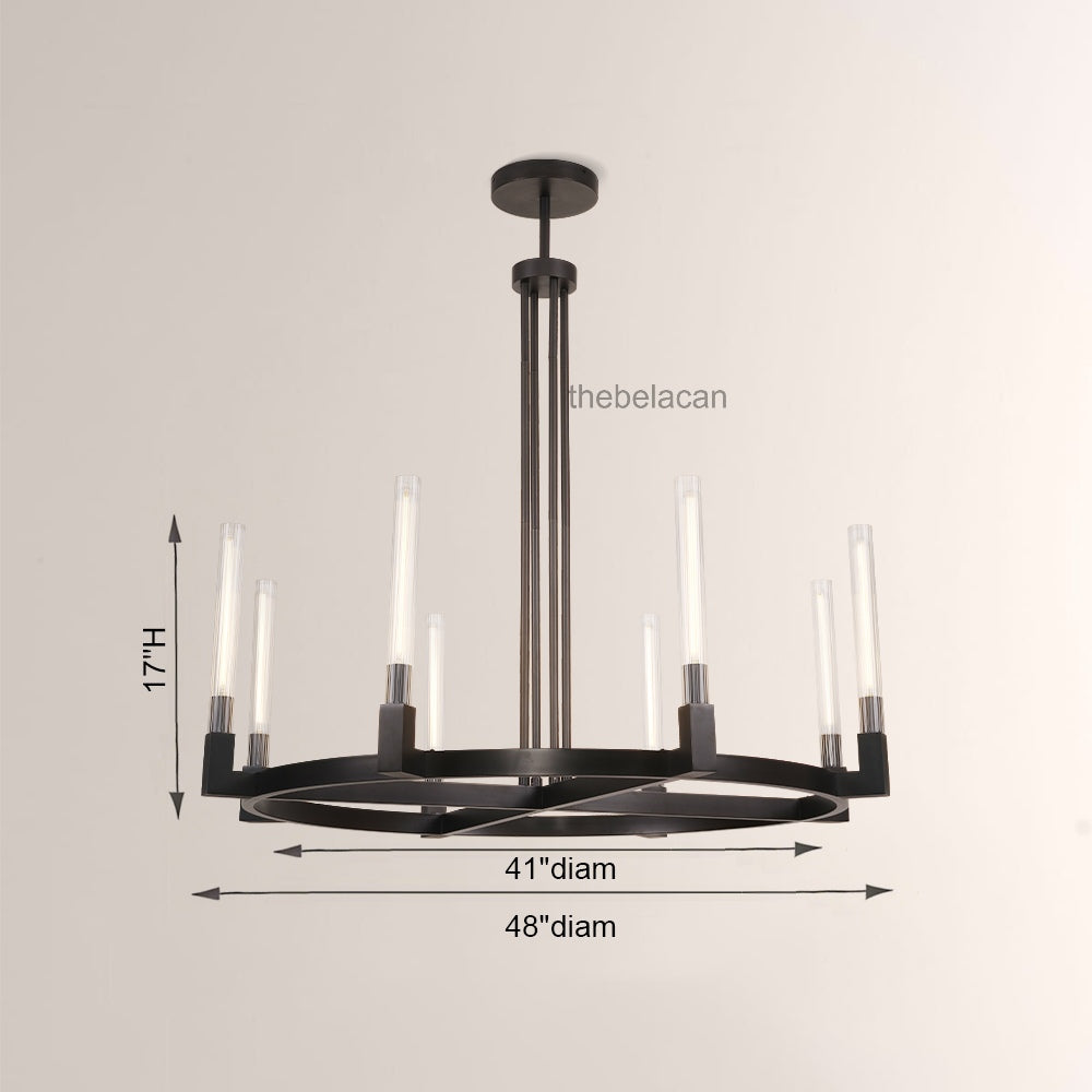 Prismatic Glass Round Chandelier 48" - thebelacan