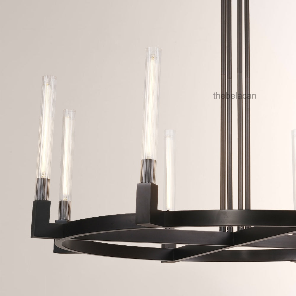 Prismatic Glass Round Chandelier 48" - thebelacan