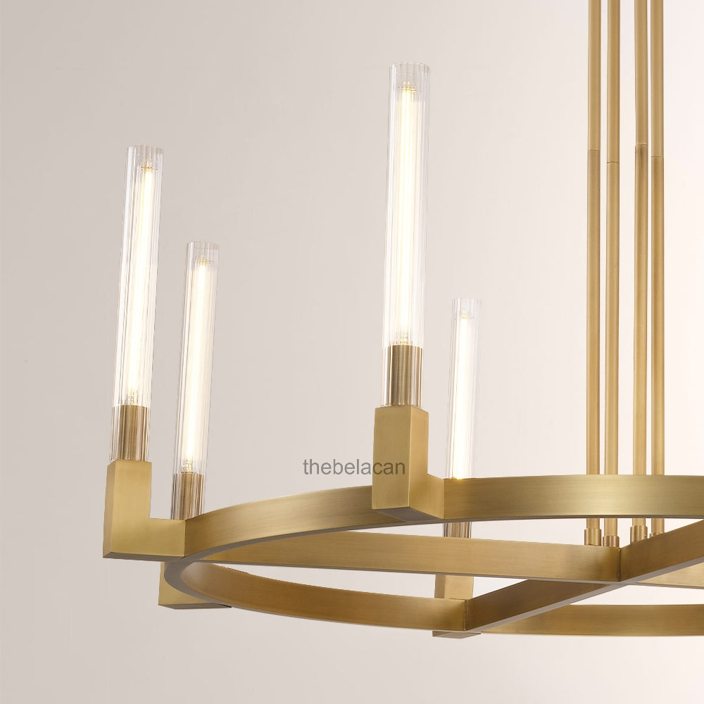 Prismatic Glass Round Chandelier 48" - thebelacan