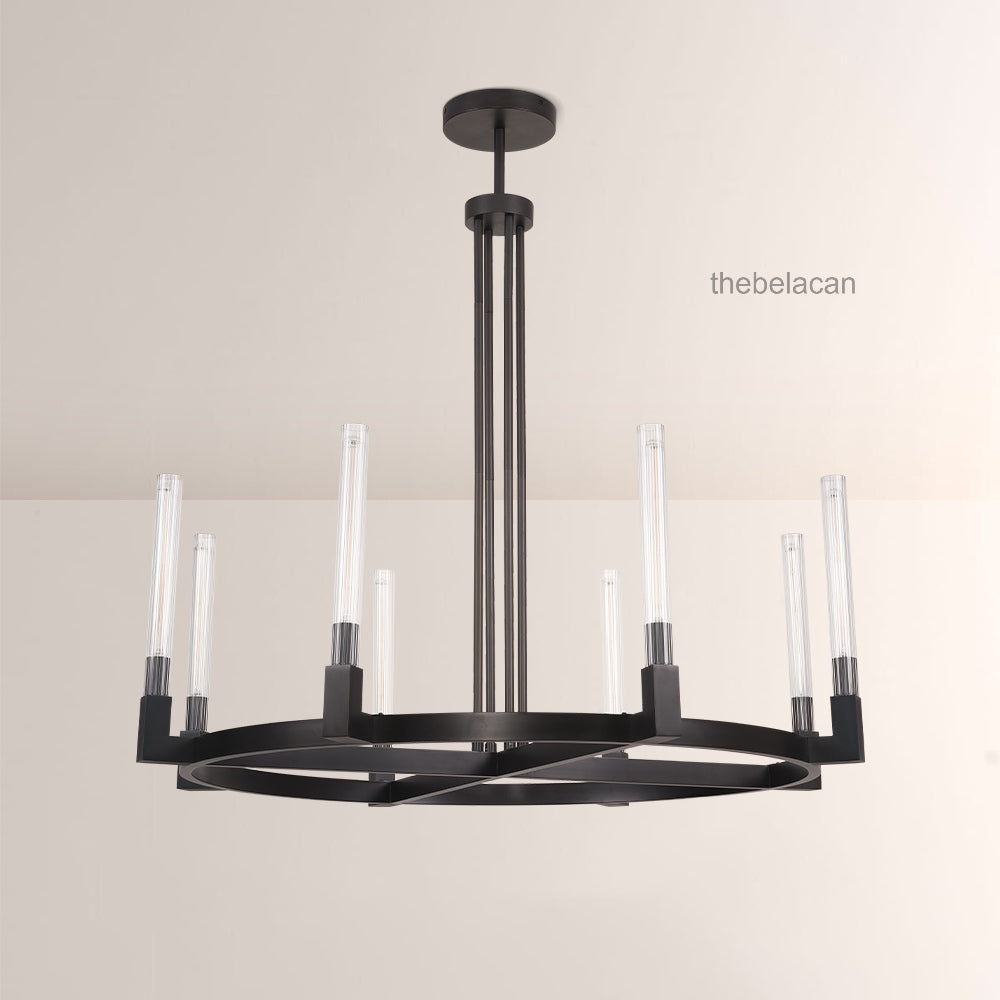 Prismatic Glass Round Chandelier 48" - thebelacan