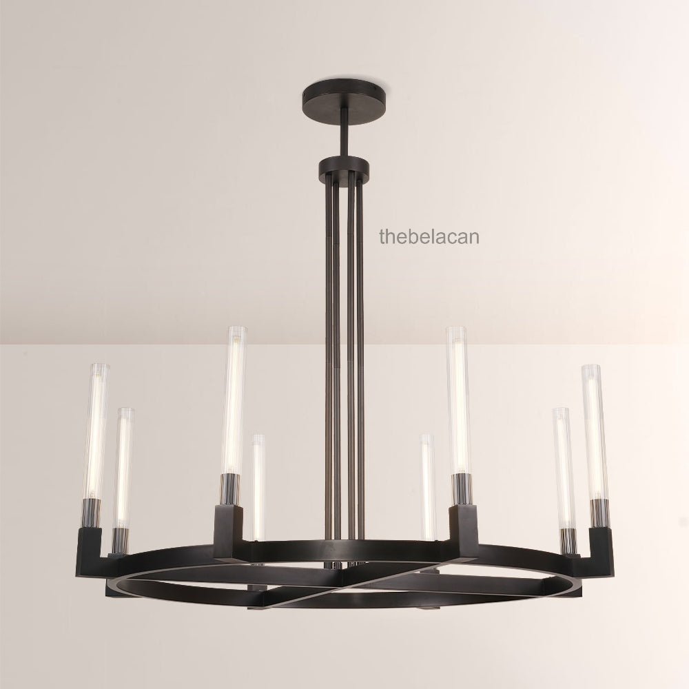 Prismatic Glass Round Chandelier 48" - thebelacan