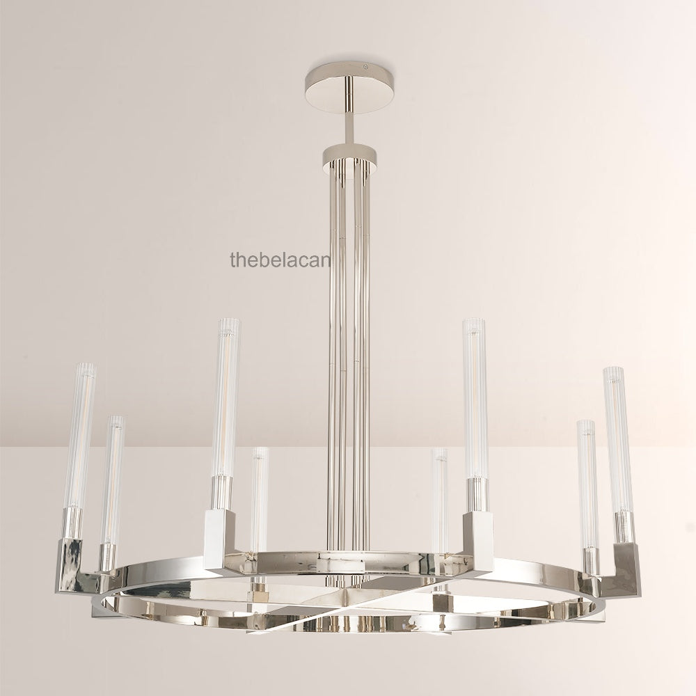 Prismatic Glass Round Chandelier 48" - thebelacan