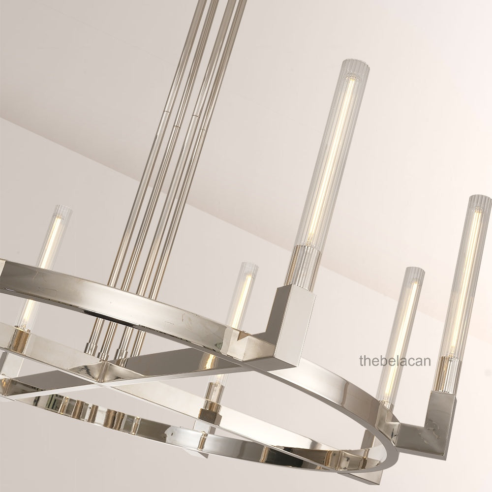 Prismatic Glass Round Chandelier 48" - thebelacan