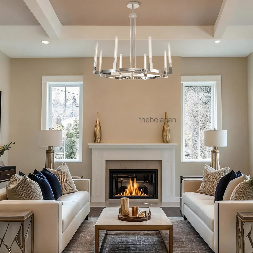 Prismatic Glass Round Chandelier 48" - thebelacan