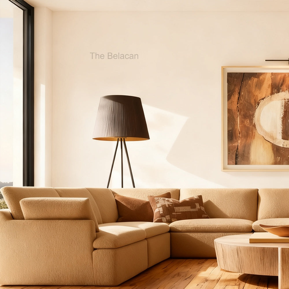 ReeEon Pleated Silk Shade Floor Lamp - thebelacan