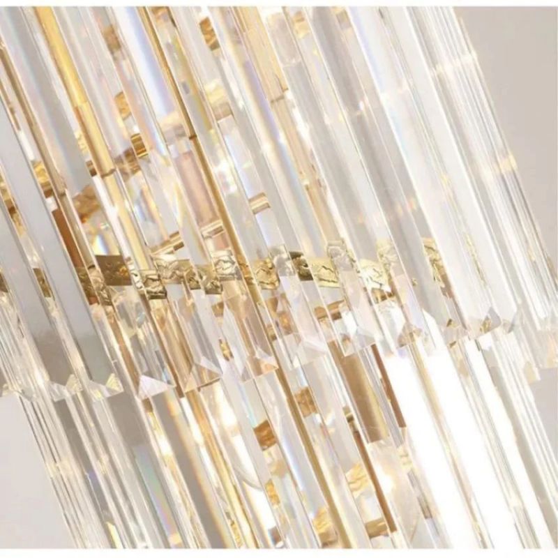 Rhea Golden Modern Crystal Chandelier - thebelacan