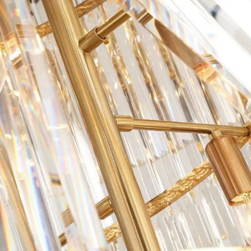 Rhea Golden Modern Crystal Chandelier - thebelacan