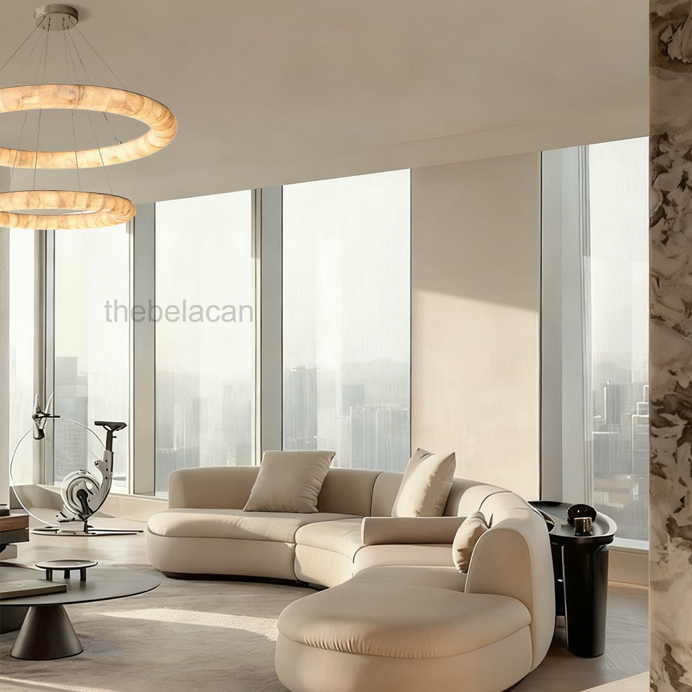 Rivage Lisse Two-Tiered Round Chandelier 61″D - thebelacan