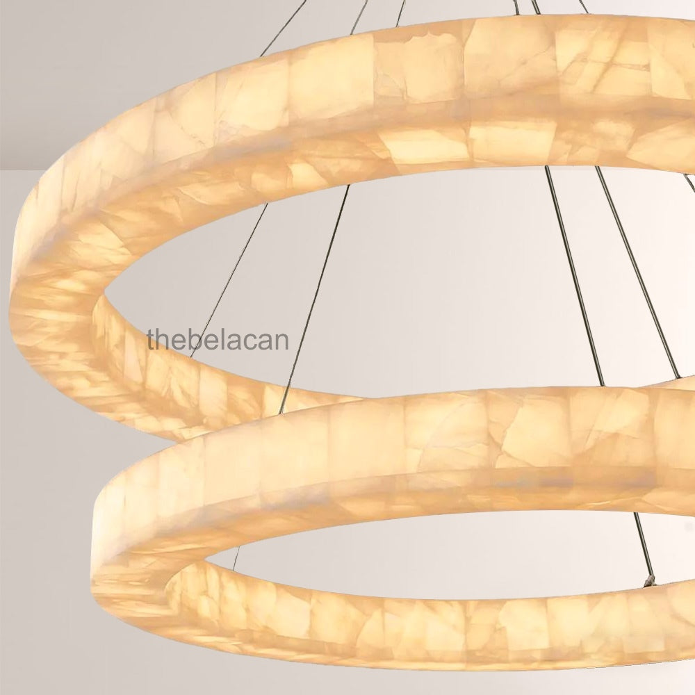 Riveage 2-tier Round Calcite Chandelier 60" - thebelacan