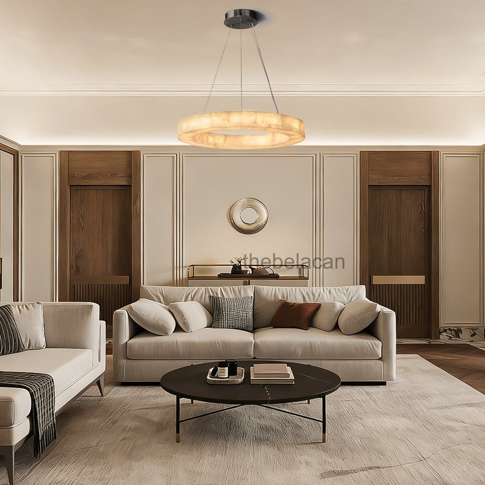 Riveage Calcite Round Chandelier 31"40"60" - thebelacan