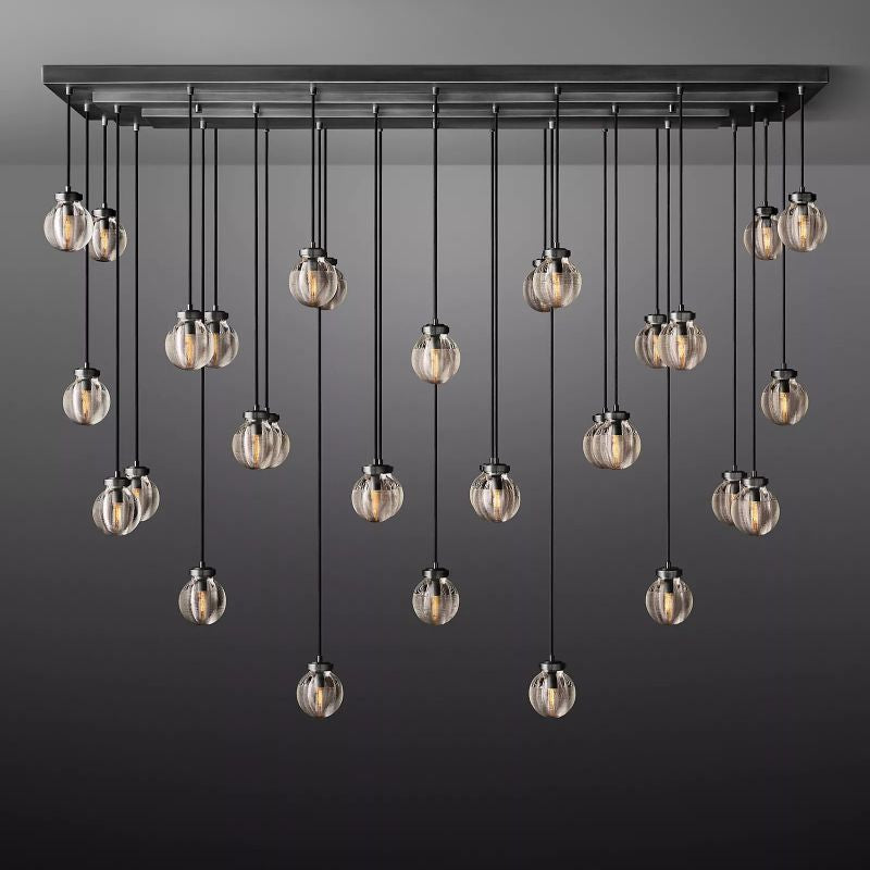 Roby Spherical Modern Rectangular Chandelier 72” - thebelacan