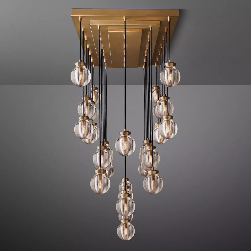 Roby Spherical Modern Rectangular Chandelier 72” - thebelacan